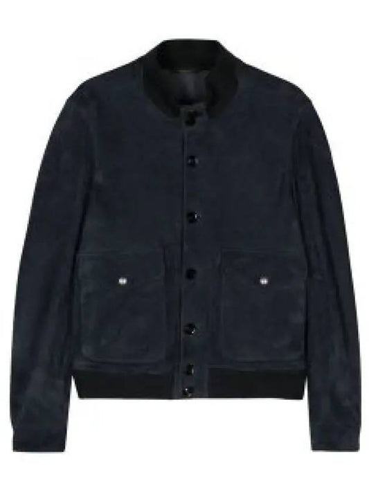 Leather Light Suede Bomber Jacket Navy - TOM FORD - BALAAN 2