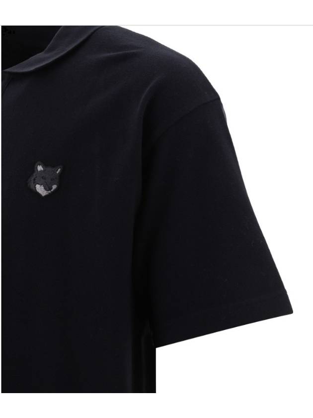 Bold Fox Head Patch Oversized Polo Shirt Black - MAISON KITSUNE - BALAAN 5