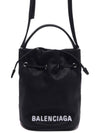 Wheel Drawstring XS Bucket Bag Black White - BALENCIAGA - BALAAN 2