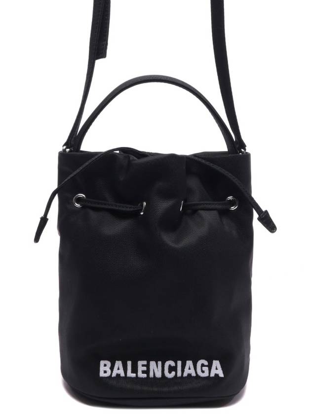 Wheel Drawstring XS Bucket Bag Black White - BALENCIAGA - BALAAN 3