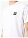 Logo Patch Cotton Short Sleeve T-Shirt White - STONE ISLAND - BALAAN 4