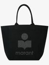 Women's Yenky Glitter Logo Tote Bag Black - ISABEL MARANT - BALAAN 3