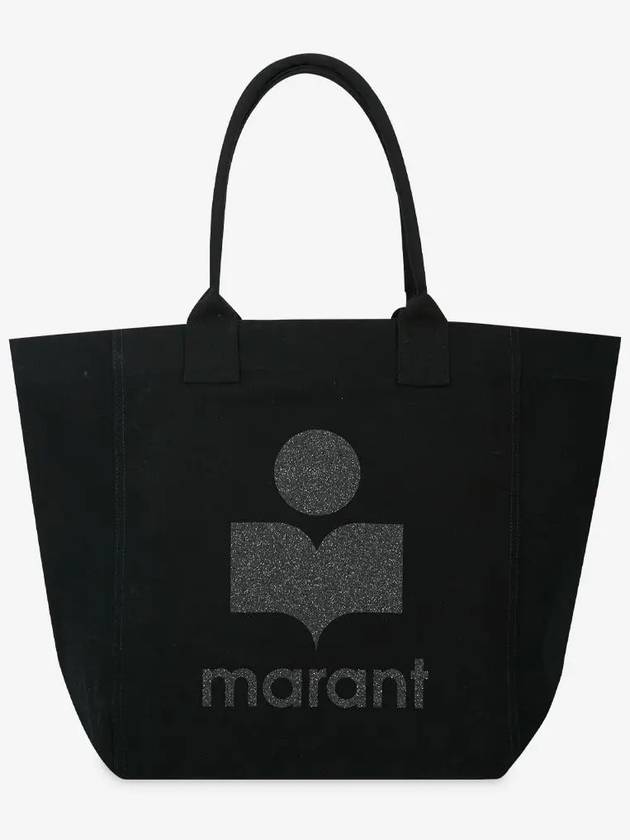 Women's Yenky Glitter Logo Tote Bag Black - ISABEL MARANT - BALAAN 3