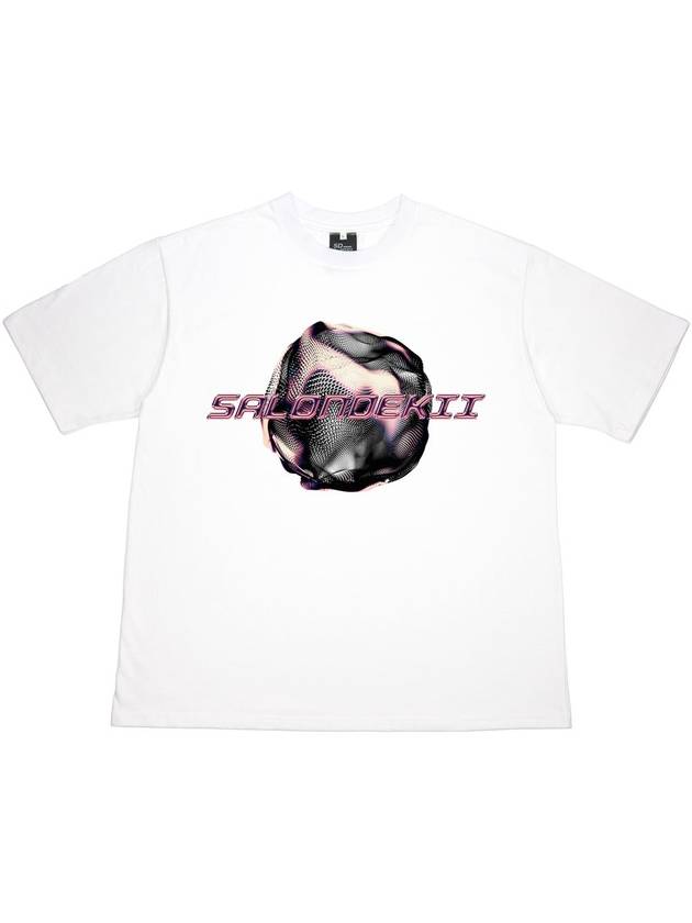 Salon de Key Unisex Geo Sphere X Large Fit Short Sleeve T-Shirt White SDKIISD240514HT005 - SALONDEKII SDLABEL - BALAAN 10