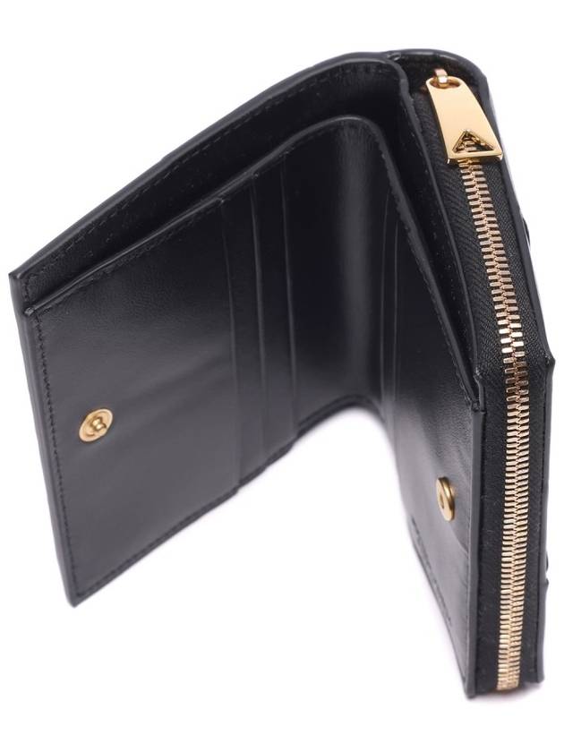 Intrecciato Zippered Leather Half Wallet Black - BOTTEGA VENETA - BALAAN 6