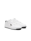 Downtown Triagle Logo Leather Low Top Sneakers White - PRADA - BALAAN 3