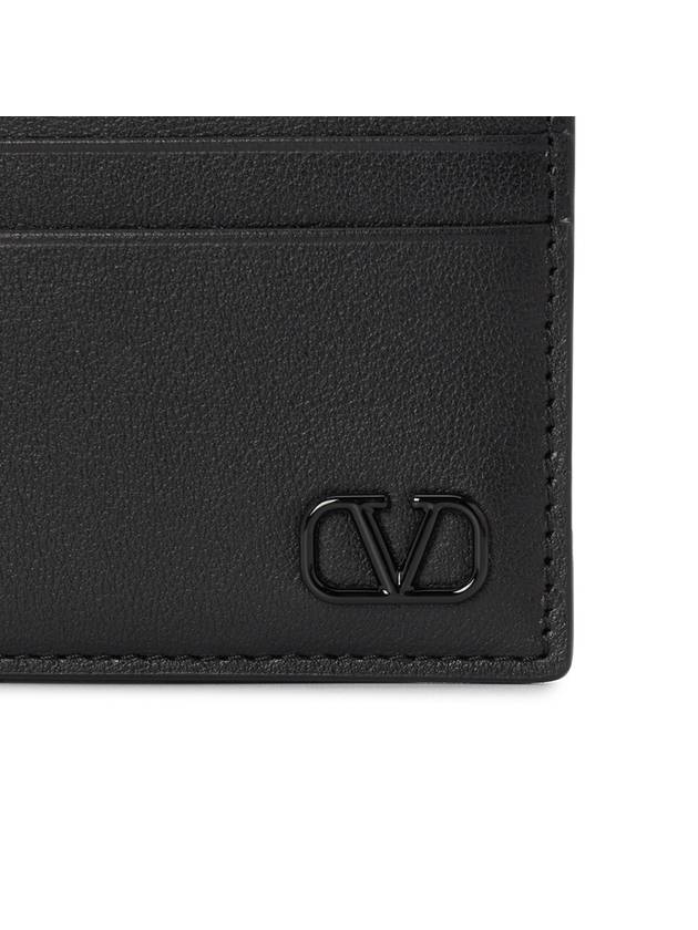 V Logo Signature Card Wallet Black - VALENTINO - BALAAN 6