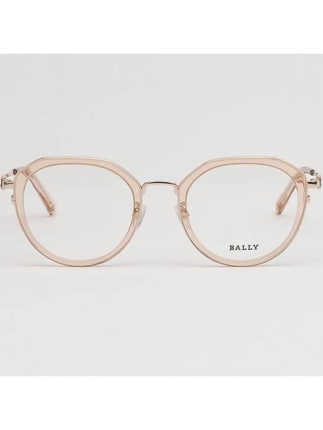 Glasses frame BY5067H 072 round horn rim Soltex transparent - BALLY - BALAAN 3