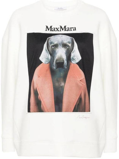 Bacco Print Cotton Sweatshirt White - MAX MARA - BALAAN 1