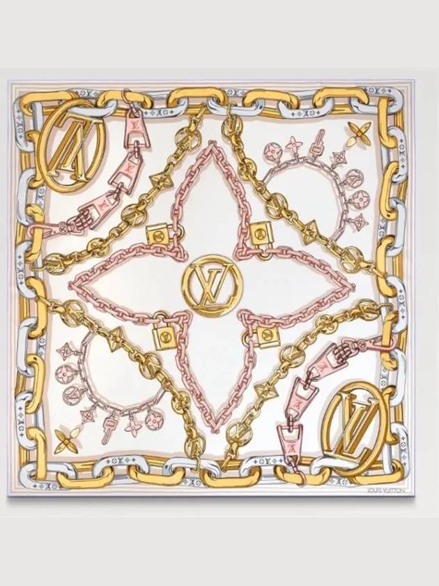 Bejeweled Square 90 Silk Scarf Beige - LOUIS VUITTON - BALAAN 2