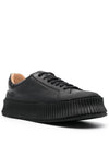 Canvas Platform Low Top Sneakers Black - JIL SANDER - BALAAN 5