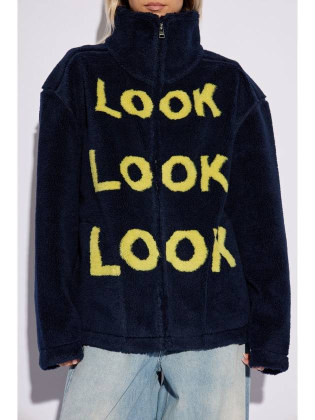 JW Anderson Fleece Sweatshirt With Print, Women's, Navy Blue - JW ANDERSON - BALAAN 3