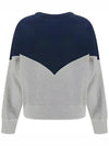 Houston Two-Tone Logo Cotton Sweatshirt Navy Grey - ISABEL MARANT - BALAAN 4