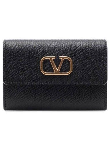 V logo signature folding card wallet - VALENTINO - BALAAN 1