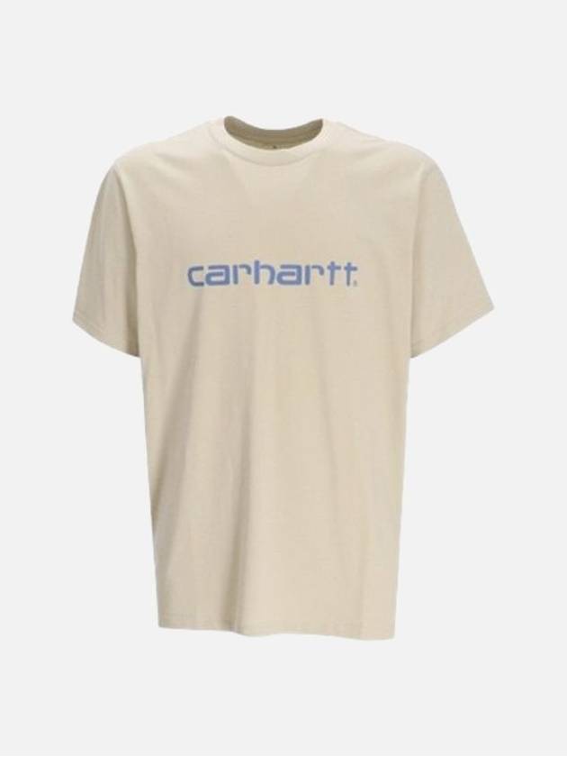 Men s Logo Short Sleeve T Shirt Beige I031047 24GXX - CARHARTT - BALAAN 1