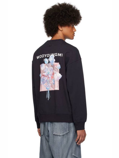 3D Flower Back Logo Sweatshirt Navy - WOOYOUNGMI - BALAAN 2