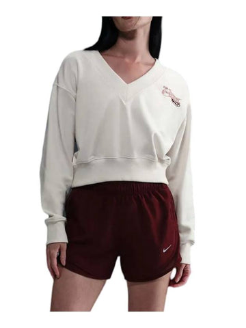 Sportswear Phoenix Fleece Oversized V-Neck Cropped Sweatshirt Phantom - NIKE - BALAAN 1