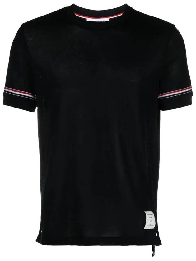 Thom Browne Striped Knit Short Sleeve T Shirt MJS247A - TOM FORD - BALAAN 1