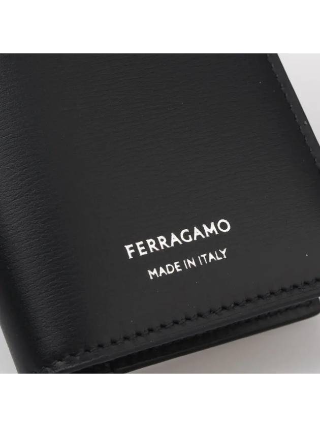 Branded Bi-Fold Card Wallet Black - SALVATORE FERRAGAMO - BALAAN 3