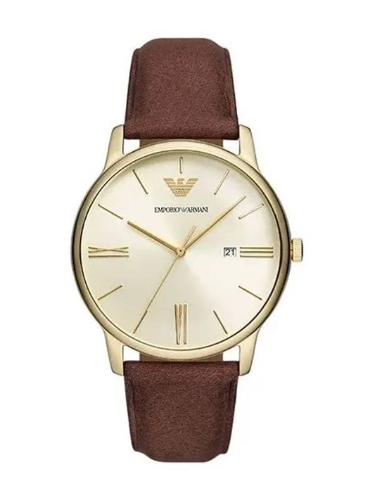 Analog Quartz Leather Watch Brown - EMPORIO ARMANI - BALAAN 2