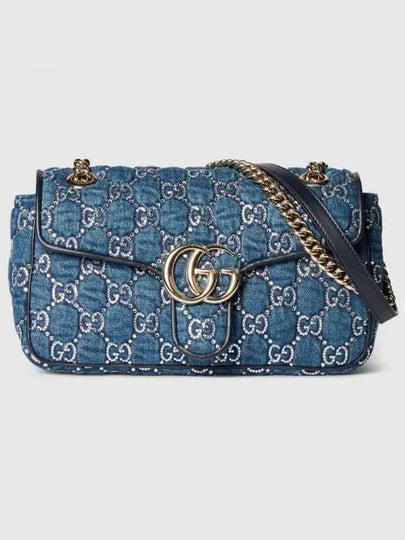 GG Marmont Small Denim Shoulder Bag Blue - GUCCI - BALAAN 2