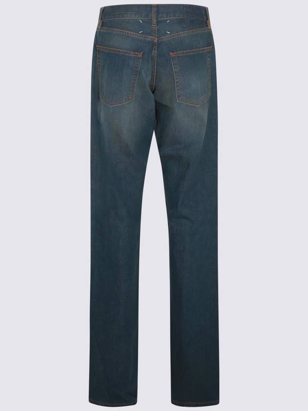 Faded Effect Cotton Straight Jeans Blue - MAISON MARGIELA - BALAAN 3