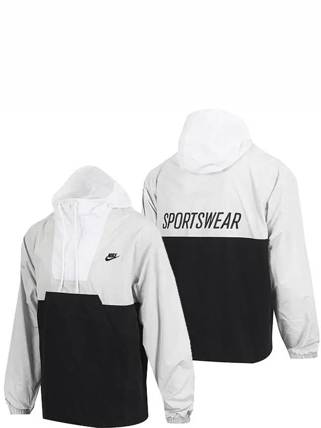 Club Marina Anorak White Black - NIKE - BALAAN 3