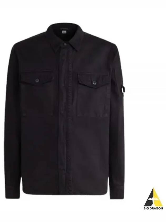 Military Twill Emerald Pocket Long Sleeve Shirt Black - CP COMPANY - BALAAN 2