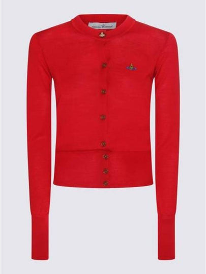 Bea Embroidered Logo Cardigan Red - VIVIENNE WESTWOOD - BALAAN 2