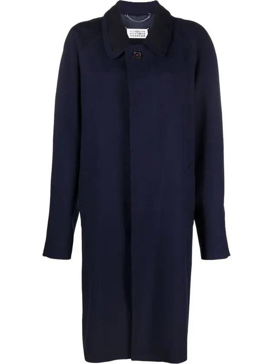 Wool Viscose Single Coat Navy - MAISON MARGIELA - BALAAN 1