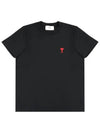 Small Heart Logo Short Sleeve T-Shirt Black - AMI - BALAAN 2