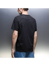 Tone On Tone Heart Logo Organic Cotton Short Sleeve T-Shirt Black - AMI - BALAAN 9