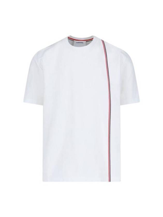 RWB Stripe Cotton Short Sleeve T-shirt White - THOM BROWNE - BALAAN 2