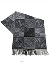 Anagram Checkerboard Wool Cashmere Muffler Black White - LOEWE - BALAAN 3