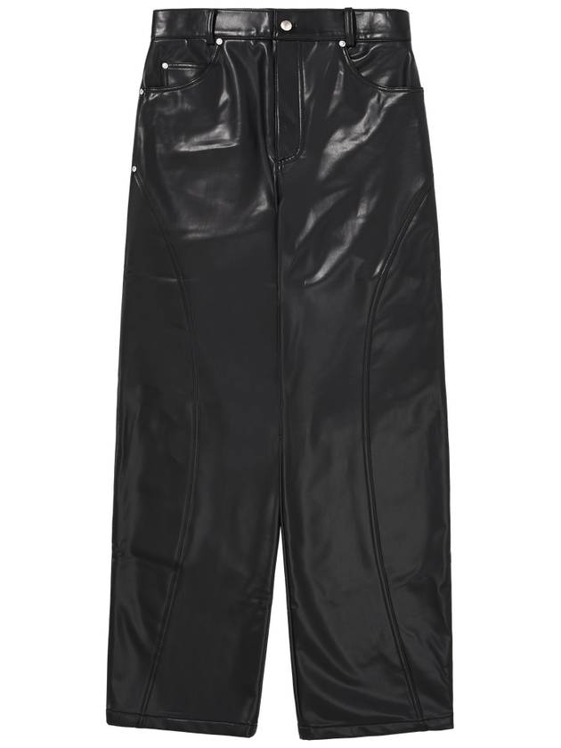 Round Line Leather Wide Pants Black MM213PT002BLK - MONTSENU - BALAAN 7