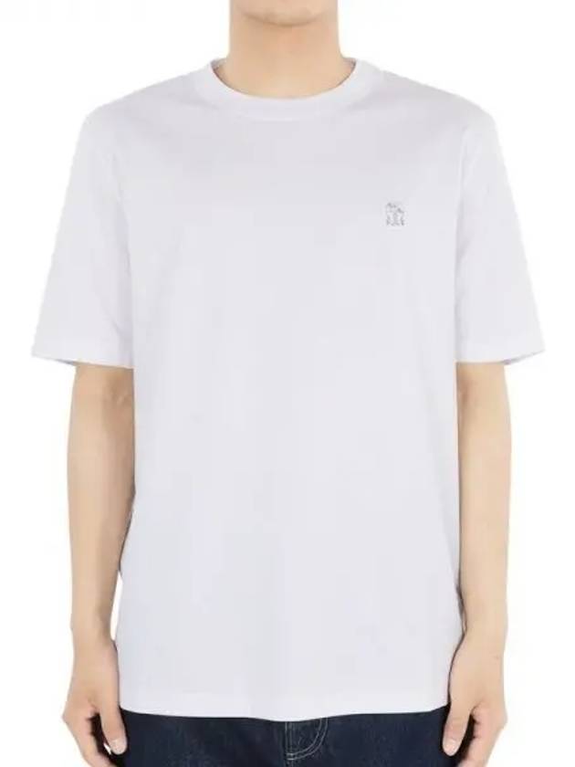 Logo Cotton Short-Sleeved T-Shirt White - BRUNELLO CUCINELLI - BALAAN 2