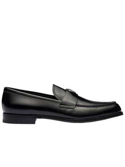 Brushed Leather Loafers Black - PRADA - BALAAN 2