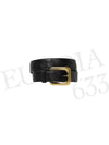 Regular Intrecciato Gold Buckle Leather Belt Black - BOTTEGA VENETA - BALAAN 4