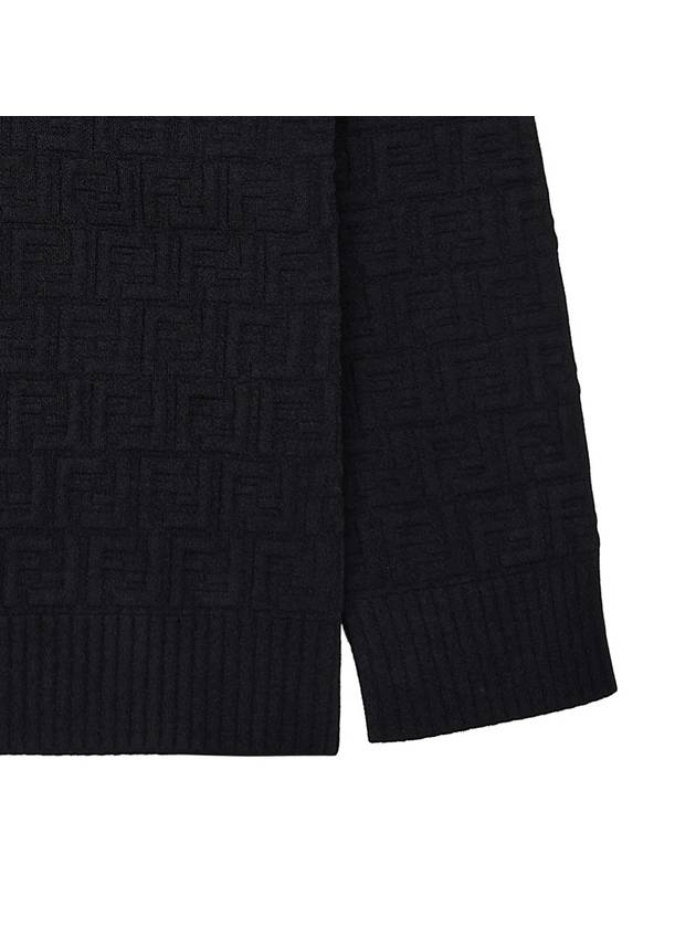 FF Logo Embossed Pullover Knit Top Black - FENDI - BALAAN 7