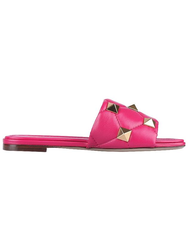 Roman Stud Quilted Leather Slipper Pink - VALENTINO - BALAAN 5