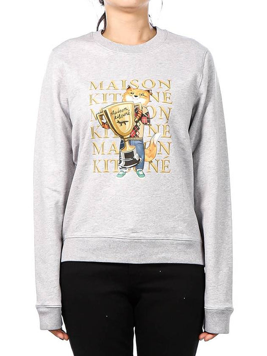 Fox Champion Print Sweatshirt Grey - MAISON KITSUNE - BALAAN 2