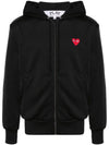 Red Heart Wappen Zip Up Hoodie Black - COMME DES GARCONS - BALAAN 2