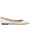 Rockstud Matte Leather Flats Ivory - VALENTINO - BALAAN 1