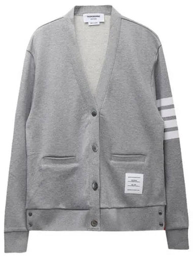 Diagonal Stripe RWB Tab Loopback Cardigan - THOM BROWNE - BALAAN 1