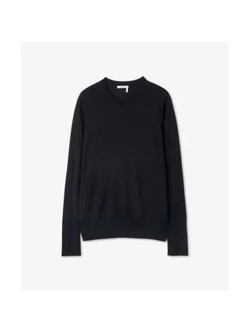 Women's Superfine Merino Wool Knit Top Black - CHLOE - BALAAN 1