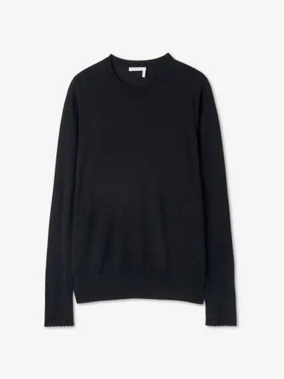 Women's Superfine Merino Wool Knit Top Black - CHLOE - BALAAN 2