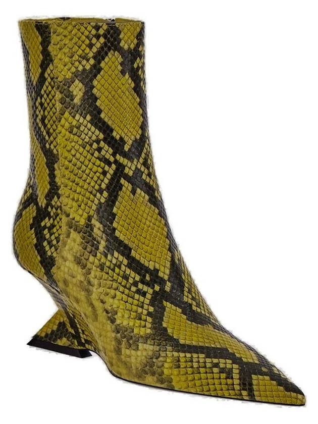 The Attico Fluo Yellow Python Leather Cheope Ankle Boots, Brand Size 37 ( US Size 7 ) - THE ATTICO - BALAAN 2