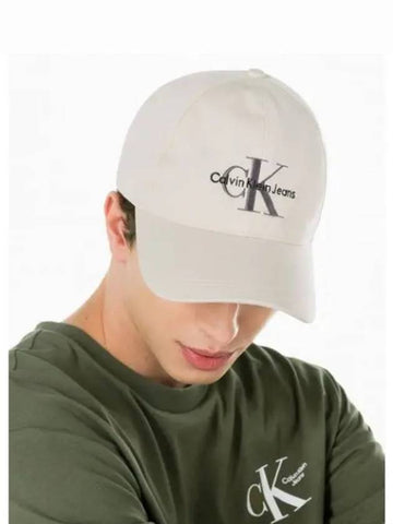 JEANS Unisex Ivory CKJ Monogram Embroidered Ball Cap HX0263 137 - CALVIN KLEIN - BALAAN 1