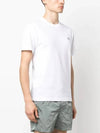 Pisato Effect Logo Patch Short Sleeve T-Shirt White - STONE ISLAND - BALAAN 4