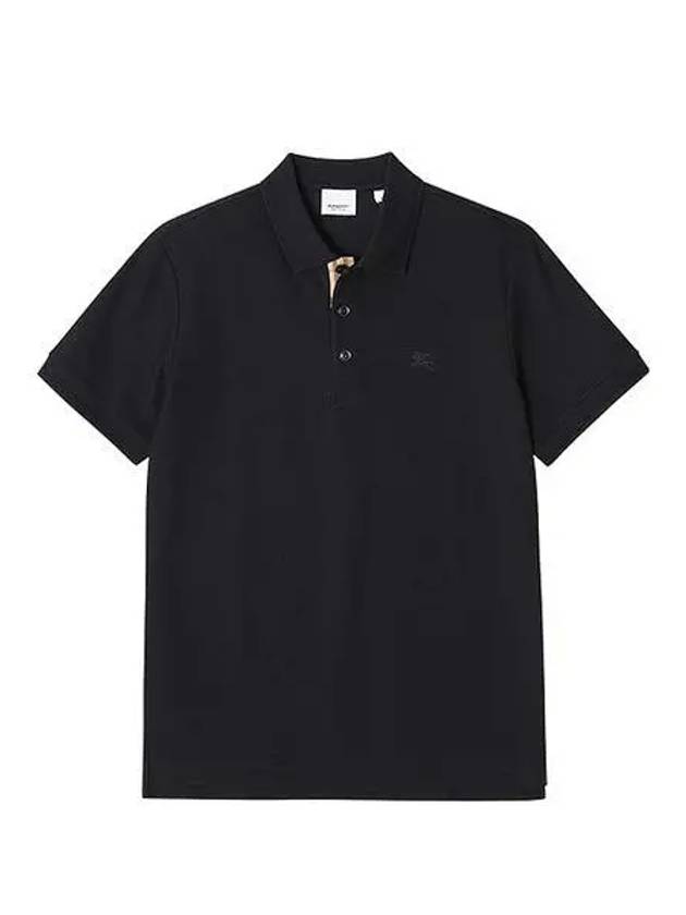 Men's Eddie Collar Short Sleeve Polo Shirt Black - BURBERRY - BALAAN 2